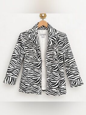 Grace Chuang New York Zebra Print Jacket Women’s Small Black White